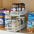 thumbnail image 6 of (4 pack) Mainstays 2-Tier Sliding Spice Organizer Rack, Pull-Out Cabinet and Pantry Spice Storage Rack for Kitchen Organization, 4.5" x 11", White, 6 of 12