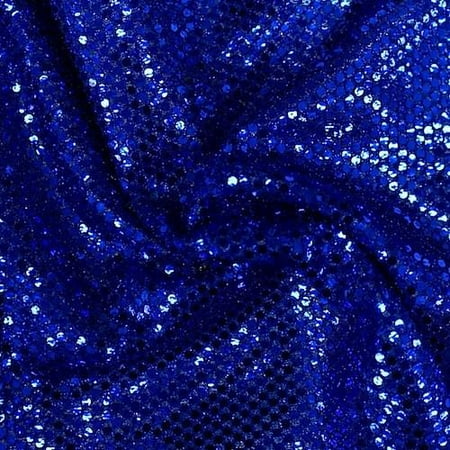 Faux Sequin Knit Fabric Shiny Dot Confetti for Sewing Costumes Apparel Crafts by the Yard (Royal