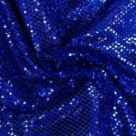 - Faux Sequin Knit Fabric Shiny Dot Confetti for Sewing Costumes Apparel Crafts by the Yard (Royal Blue)
