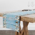 thumbnail image 3 of Summer Beach Table Runner Dresser Scarves Beach Theme Cotton Linen Seashells Starfish Blue Rustic Wood Table Setting Decor for Wedding Party Holiday Dinner Home 13x90 inch, 3 of 6