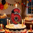 thumbnail image 6 of Btomtd Halloween Number Candles, 3 Inch Numeral Cake Topper Candle with Spider Web Decor for Spooky Party Cake, 6, 6 of 9