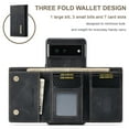 thumbnail image 2 of Compatible with Google Pixel 6A Removable 2 in 1 Wallet Case,Retro Premium PU Leather Cell Phone Back Cover Magnetic Detachable with Trifold Wallet Credit Card Cash Holder Kickstand Case,Black, 2 of 9
