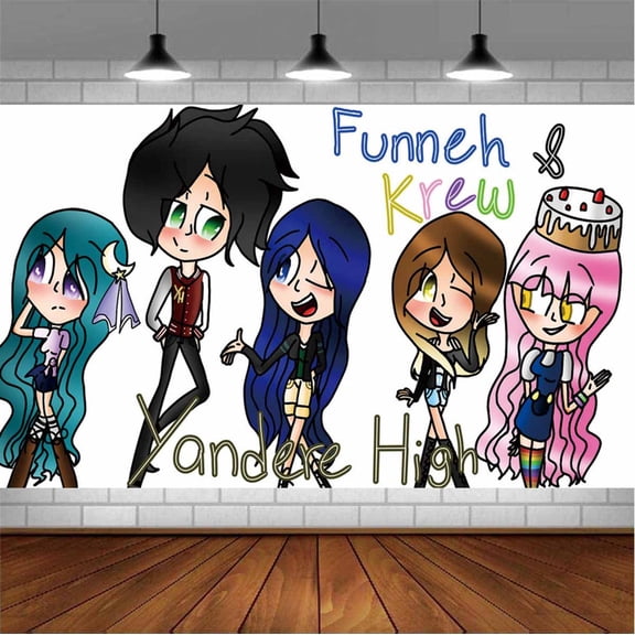 Funneh Krew Backdrop Banner Party Supplies Poster Movie Theme Background for Photography Birthday Decorations