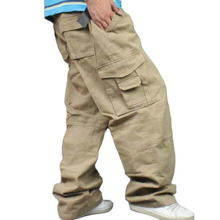 HAORUN Men Cargo Pants Outdoor Dance Pants Loose Baggy Hip Hop Pocket Plus Size  Trousers 