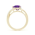 thumbnail image 2 of ANGARA Natural Trillion Checker-Cut 1.2 ct Amethyst Infinity Ring in 14K Yellow Gold for Women (Size-8mm) | February Birthstone, Birthday, Anniversary, Jewelry Gift for Women | Natural Amethyst Ring, 2 of 9