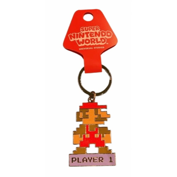 Universal Studios Super Nintendo World Mario Kart Player 1 Keychain New W Card