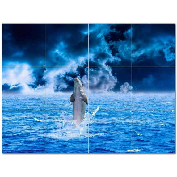 Dolphin Ceramic Tile Mural Kitchen Backsplash Bathroom Shower 402812-M43