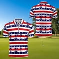 thumbnail image 4 of Garronmavis Patriotic Star Matching Couple Sport Shirts Couple Golf Matching Outfits Machine Washable Mens Hawaiian Shirt Quarter Zip Mens Shirts Casual for Golf Tennis Running Gym, 4 of 6
