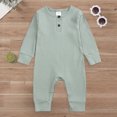 thumbnail image 2 of CAUYDY 6 9 12 18 Months Baby Boy Coming Home Outfits Newborn Bodysuit Preemie Clothing Fall Winter Long Sleeved Romper Infant Boys Sleepers Toddler Pjs Light Green for Sizes 0-4 Months, 2 of 9
