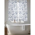 thumbnail image 6 of Sheer Curtains 72 Inches Long, Blue Flower Light Filtering Window Curtains for Living Room, Vintage Farmhouse Boho Leaf Spring Summer Rod Pocket Voile Sheer Curtain Drapes, 52"W x 72"L, 2 Panels, 6 of 8