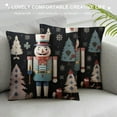 thumbnail image 3 of Creowell  Merry Christmas Throw Pillow Covers,Christmas Nutcracker Santa Tree Decorative Pillowcase, Pink and Blue, 3 of 5