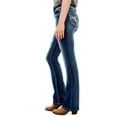 thumbnail image 2 of Luscious Curvy Bootcut Jeans for Women Mid-Rise Insta Stretch Denim, Size Inclusive Juniors Jeans Dark Blue XS, 2 of 6