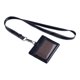 thumbnail image 1 of Porta credencial con cordón Organizador portátil de cuero PU Tarjetero transparente negro, 1 of 8