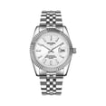 thumbnail image 2 of Resicozy Watches for Men Stainless Date Casual Wrist Watch Fashion Round Dial Watch for Business Dress Quartz Silver with White Face, 2 of 3
