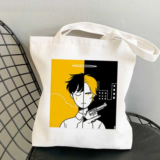 Sac de Courses Banane Poisson Sac en Toile pour Courses Sac Fourre-Tout Réutilisable Bolsa Compra Boodschappentas Saclas 24 35x40cm une Face