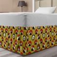 thumbnail image 1 of Panda Bed Skirt, Japanese Animal with Bamboo Sticks Pattern, Elastic Bedskirt Dust Ruffle Wrap Around for Bedding Decor, 4 Sizes, Yellow Green Vermilion, by Ambesonne, 1 of 2