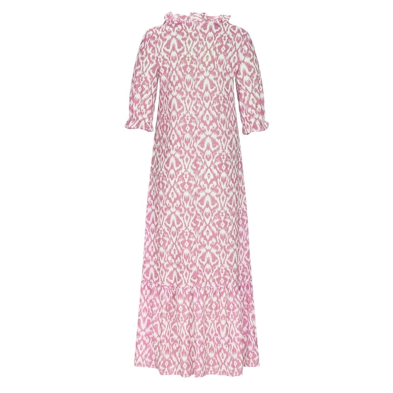 pink short sleeve maternity dress The Plaid Carolina Dress