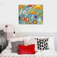 thumbnail image 5 of Orinice Mushrooms Flowers Whimsical Fine Art Aesthetic Poster & Print Wall Painting for Home Decor 20x16in, 5 of 6