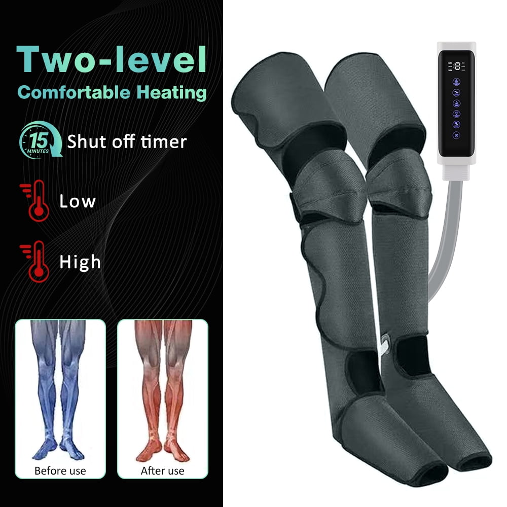 Leg Massagers for Circulation - Foot and Calf Massager with Heat, Air Compression Leg Wraps Massage Boots Machine for Home Use Leg Massage