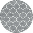 thumbnail image 3 of Unique Loom Trellis Frieze Collection Area Rug - Rounded (8' Round Light Gray/Ivory), 3 of 7