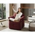 thumbnail image 4 of 360 Degree Square Swivel Accent Sofa Chair with Gold Metal Legs Red, 4 of 9