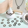 thumbnail image 4 of 1 Box 200Pcs Small Wooden Rings Wood Craft Ring Bulk Unfinished Smooth Solid Lightness Brown Natural Coconut Round Linking Connector Loop Circle, 4 of 5