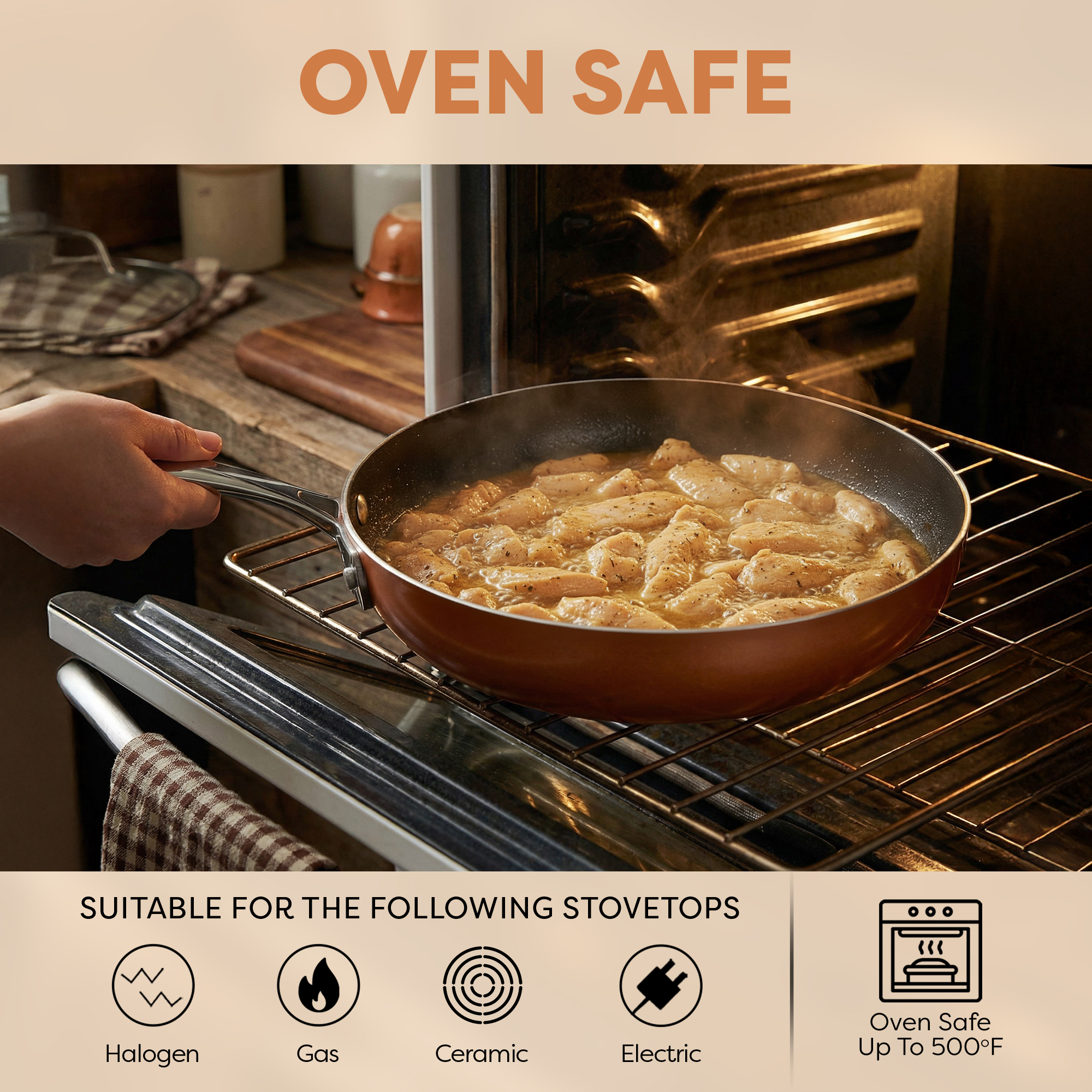 Gotham Steel Stackmaster 10-Piece Ceramic Cookware Set, Copper photo 6