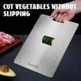 thumbnail image 2 of Titanium Cutting Board, Steel Cutting Boards For Kitchen, Double-Sided Stainless Steel Cutting Board 316 for Cutting Vegetables Meat (15.4 * 11 in), 2 of 6