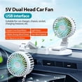 thumbnail image 6 of Car Fan Usb Car Home Car Fan Cooling Fans that Blow Cold Air Battery Powered Rechargeable Fan (White), 6 of 7