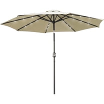 Patio Market Umbrella 9ft Solar Tilt Outdoor Garden Table Umbrella
