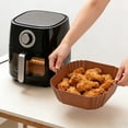 thumbnail image 2 of Shoreew 2Pcs Non-Stick Silicone Liner Mat 8-Inch Square Air Fryer Pad for 4-7 QT Air Fryers Heat Resistant Dishwasher Safe BPA-Free Cooking Accessory, 2 of 7