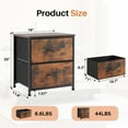 thumbnail image 6 of Beddle Nightstand, End Table Side Table with 2 Fabric Drawers Bedside Table for Bedroom, Dorm,Brown, 6 of 7