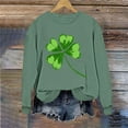 thumbnail image 4 of Gamivast Womens Sweatshirt Sparkling Clover Crew Neck Pullover Lightweight Long Sleeve Shirt Breathable Casual Tops St Patricks Holiday Party Apparel, 4 of 6