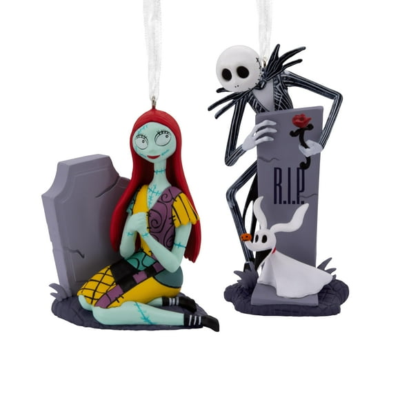 Set de adornos de Jack & Sally de Hallmark Nightmare Before Christmas