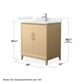 thumbnail image 4 of Janna 30" White Oak Single Vanity & Giotto Quartz Top (1-Hole) & Nickel Trim, 4 of 5