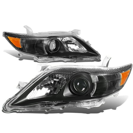 Toyota Camry Right Headlight - For 2010 to 2011 toyota Camry XV40 Projector Headlight Black Housing Amber Corner Headlamp Left+Right