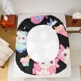 thumbnail image 5 of Homewish Cartoon Axolotl Twin Sheet Sets 3pcs for Kids Girls, Kawaii Ice Cream Donut Twin Fitted Sheet, Cute Animal Wildlife Flat Sheet, Black Bedroom Decor, 5 of 7