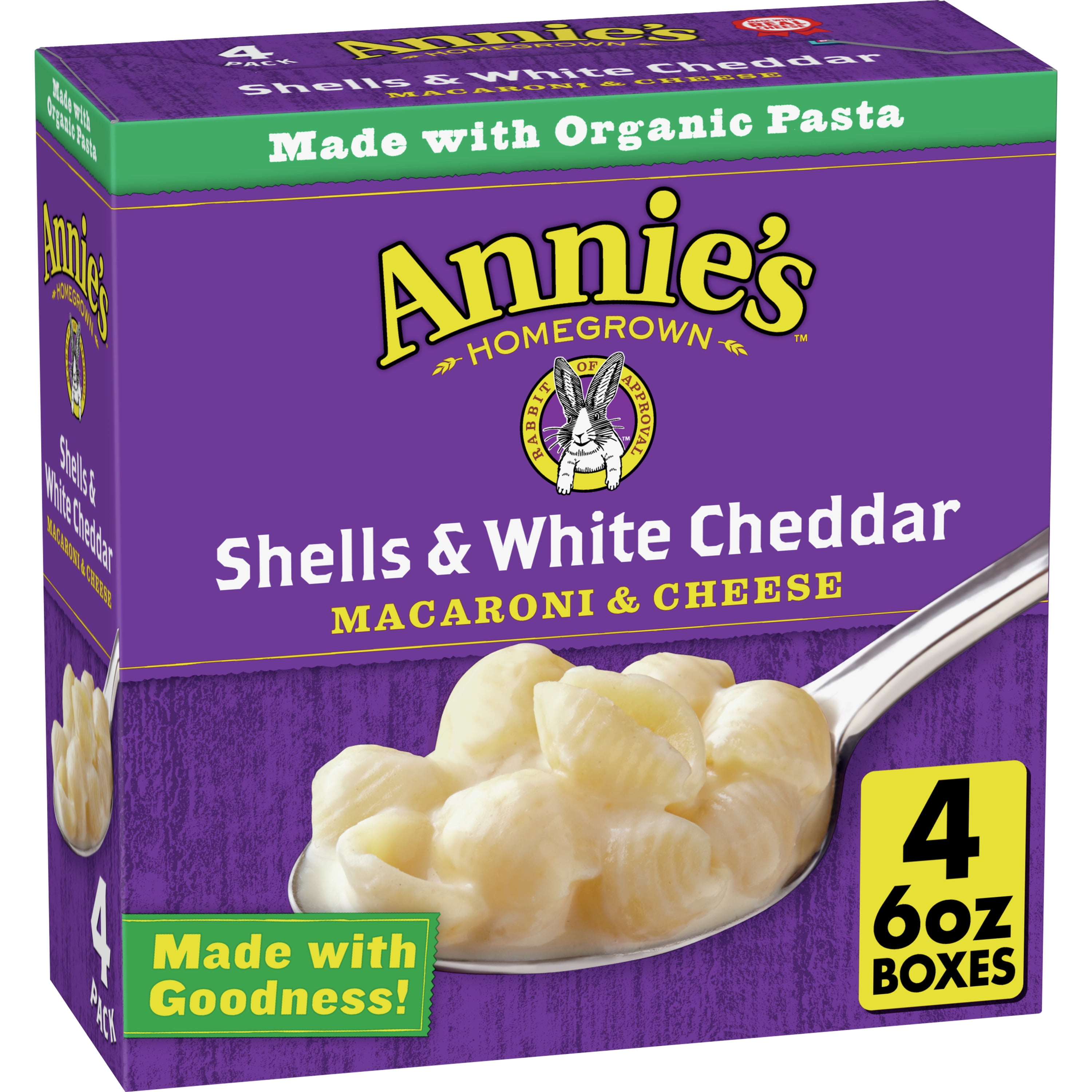 Annie's Shells & White Cheddar Mac & Cheese, 4 ct, 24 oz