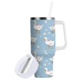 thumbnail image 2 of Stainless Steel Tumbler with Straw and Handle, Double Wall Insulated Tumblers, Small Geese and Daisies, 2 of 9
