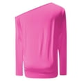 thumbnail image 4 of KHONTS Women's off the Shoulder Batwing Long Sleeve Shirts Tunic Casual Fashion Pullover Tops Hot Pink XL, 4 of 5