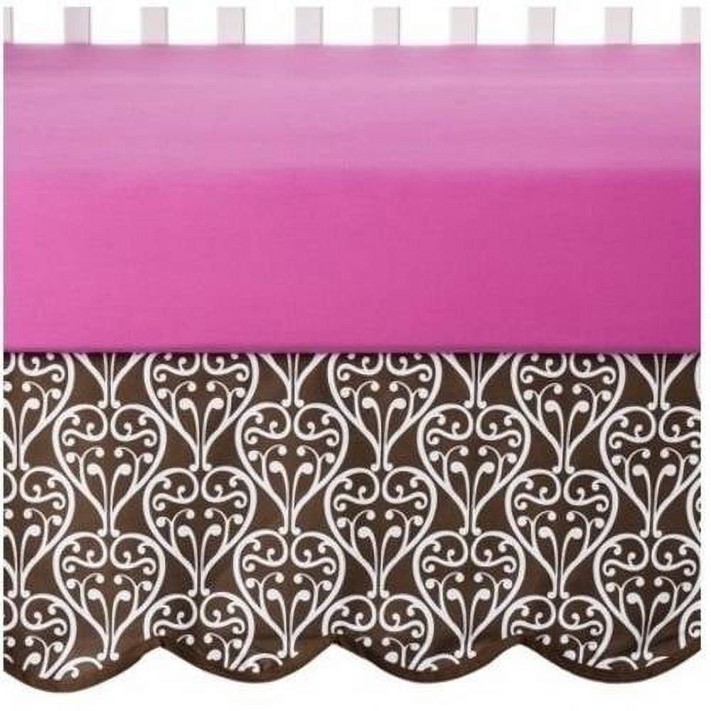 Bacati - Floral Damask Pink/Chocolate Girls 10-Piece Nursery-in-a-Bag Crib Bedding Set 100 % Cotton Percale