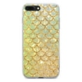thumbnail image 1 of DistinctInk Clear Shockproof Hybrid Case for iPhone 7 PLUS / 8 PLUS (5.5" Screen) - TPU Bumper, Acrylic Back, Tempered Glass Screen Protector - Gold Green Mermaid Scales, 1 of 5
