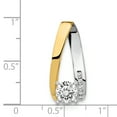 thumbnail image 5 of 14K Two Tone Silver and Gold Plated AA Diamond Slide Pendant, 5 of 7