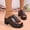 #0025-Brown, variant on Women's Chunky Heel Sandals, Crisscross Openwork Strap Peep Toe Shoes, Rivet Embellished Platform High Heels, Versatile Summer Edgy Casual Footwear Gift