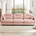 thumbnail image 3 of JERFIT Pink Modular Sectional Sofa 3 Seater with Tufted Back, Chenille Fabric Couch for Living Room, 3 of 7