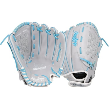 Rawlings Fastpitch Glove Gray/Blue | Right Hand Throw | 12.5" | Outfield