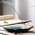 thumbnail image 5 of Corciosy Incense Stick Burner Holder-Ceramic Decorative Lotus Incense Burner Leaf-Incense Ash Catcher Tray Sky Blue, 5 of 6
