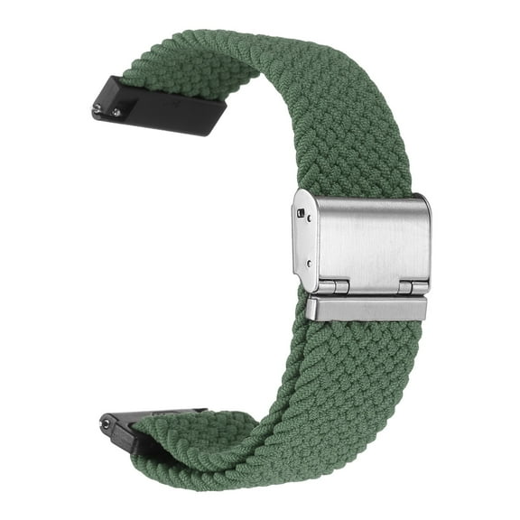 Uxcell 24mm Nylon Braided Watch Bands with Stainless Steel Buckle, Green