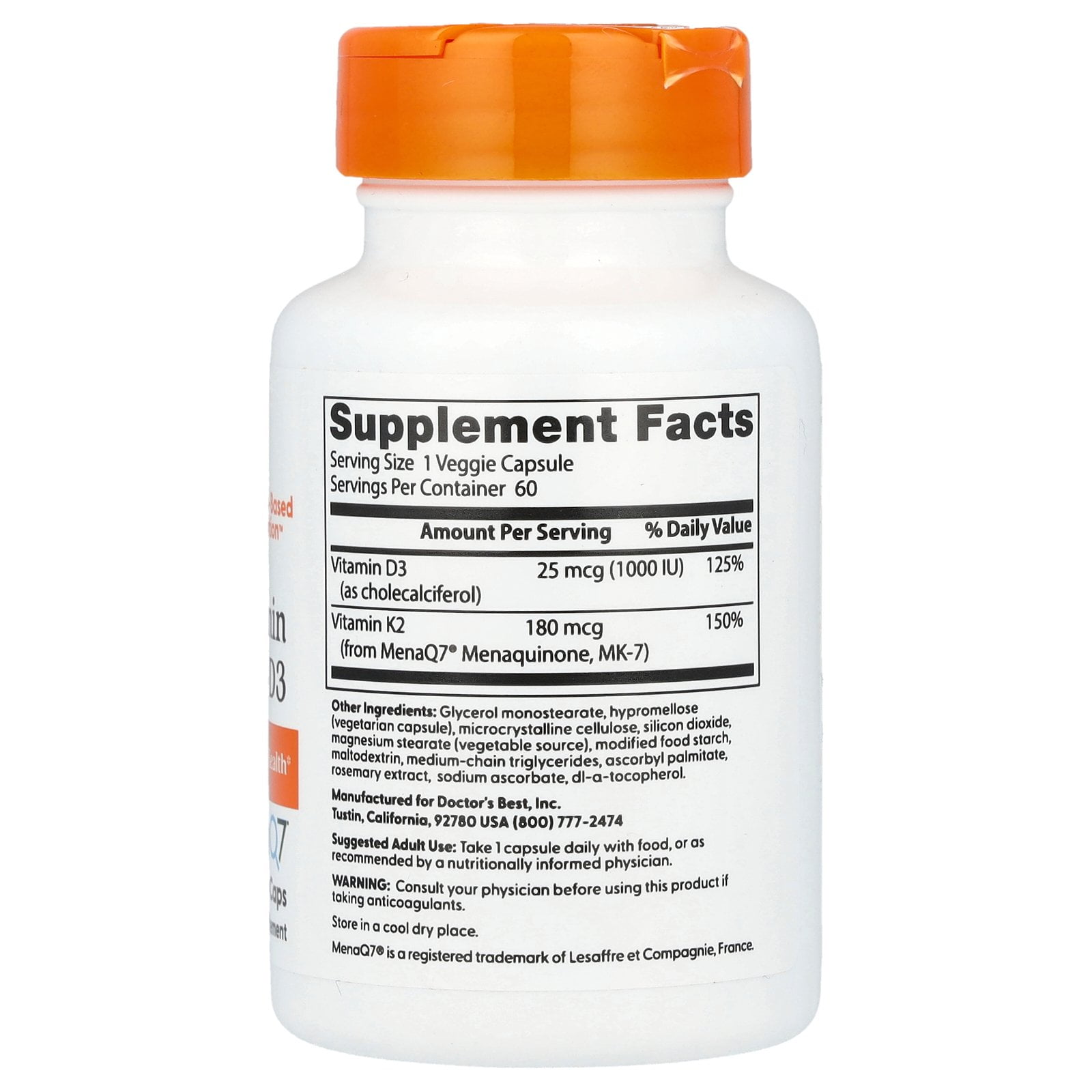 Doctor's Best Artery Prime with MenaQ7 180 mg, 60 VC