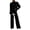 #5Black, variant on Women 2 Piece Loungewear Outfits Mock Neck Long Sleeve Top Drawstring Wide Leg Sweatpant Casual Tracksuit Set